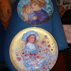 Edna Hibel signed hand painted china plates